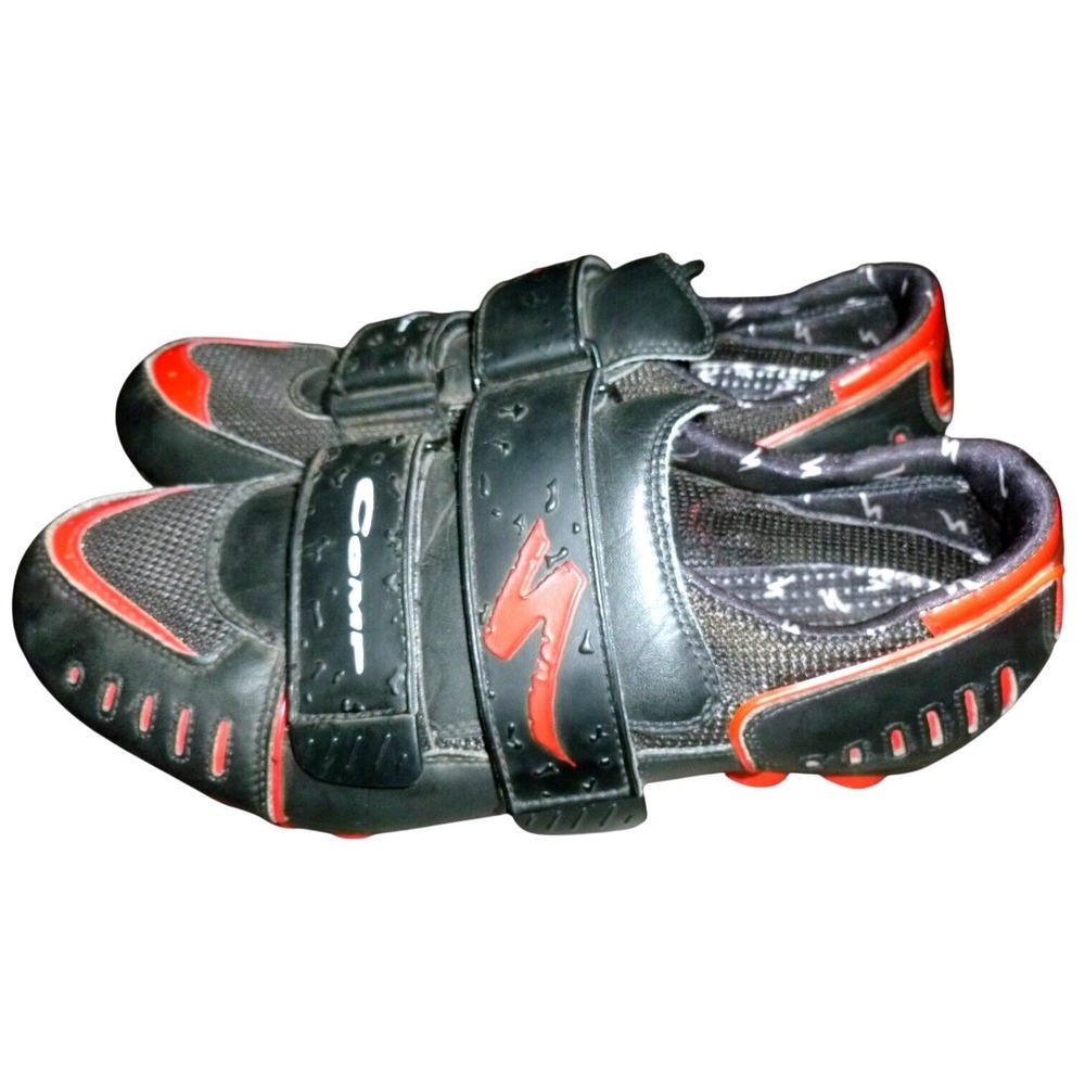 Specialized‎ Comp Mountain Bike Shoes Black Red Cycling MTB 3-Strap Mens